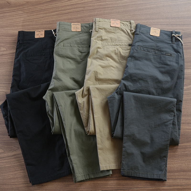 Calça Reta Masculina em Sarja - Kit 4 Unidades.