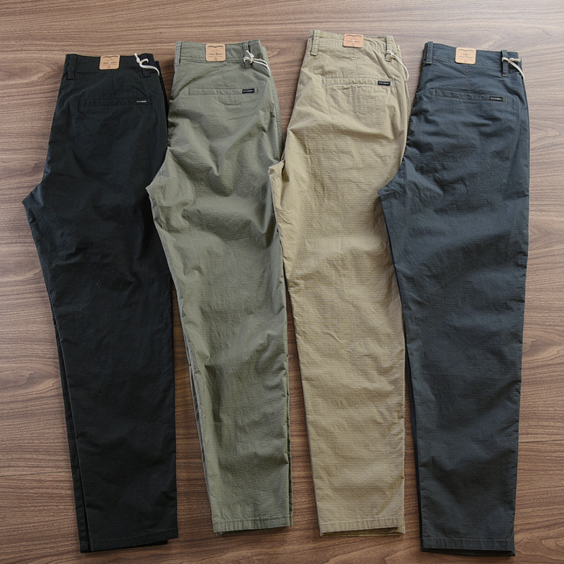 Calça Reta Masculina em Sarja - Kit 4 Unidades.