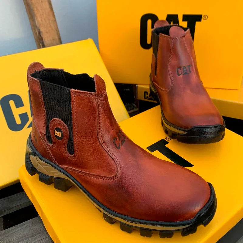 Kit Caterpillar - Bota Masculina em Couro Legítimo e Palmilha Ortopédica + [Brindes Exclusivos]!