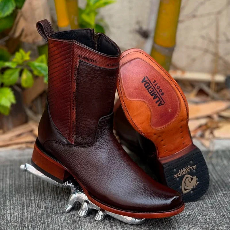 Kit Bota Maverick 3.0 em Couro Legítimo com Palmilha Ortopédica +BRINDES (Boné, Cinto e Carteira).