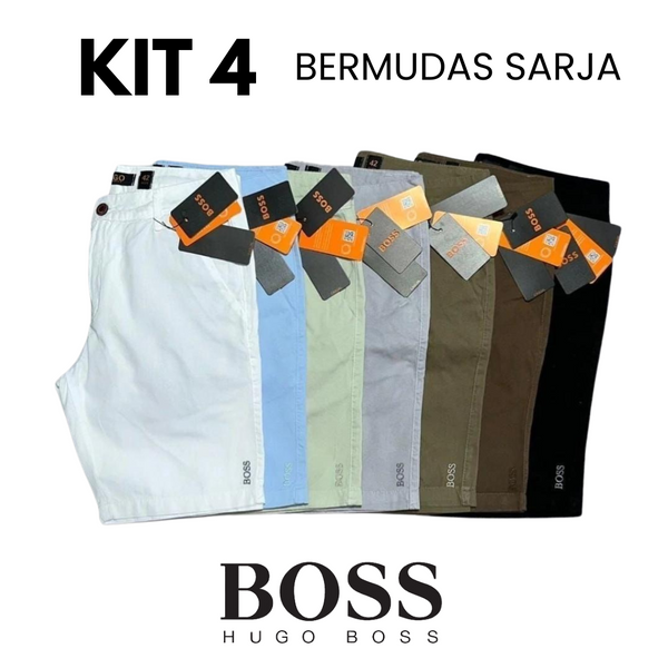 [Kit 4] Bermuda Sarja Hugo Boss – Cores Mistas.