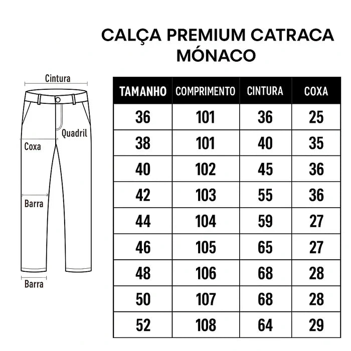 (Compre 1 Leve 3) Calça Premium Catraca Mônaco – Estilo, Conforto e Caimento Perfeito!