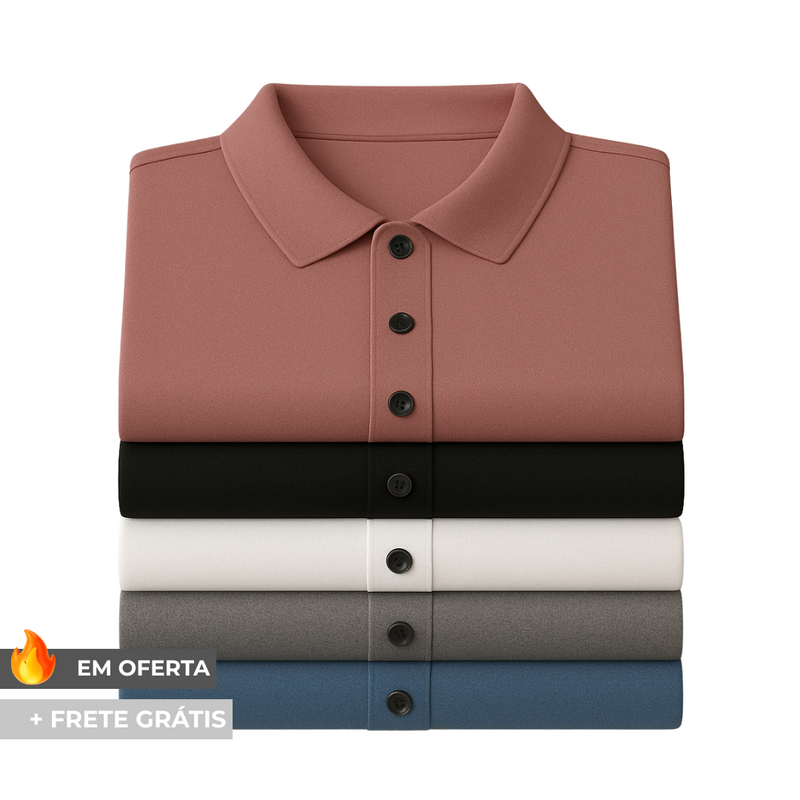 Camisas Polo em Tecido Premium Ice Silk! |COMPRE 3 & LEVE 5|.