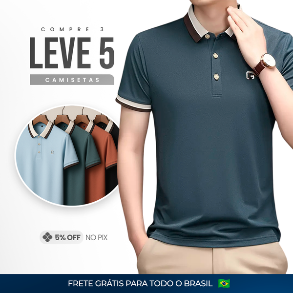Camisas Polo Elegance em Tecido Premium (COMPRE 3 & LEVE 5)