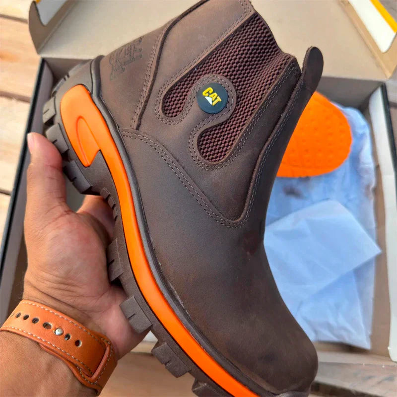 Kit Caterpillar - Bota Masculina em Couro Legítimo e Palmilha Ortopédica + Brindes Exclusivos.