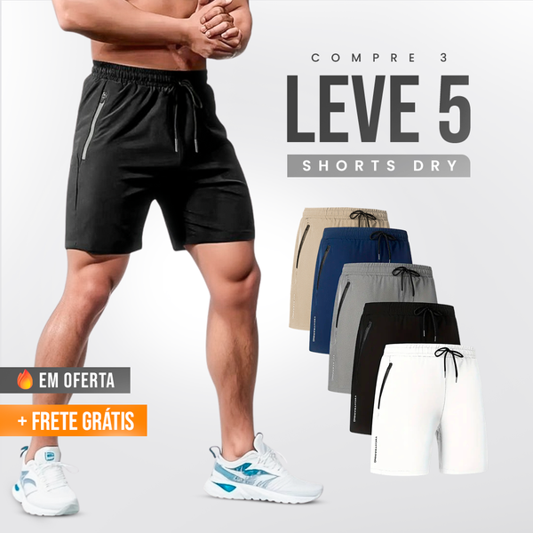 KIT 5 Shorts Esportivos HyperDry - QUEIMA DE ESTOQUE