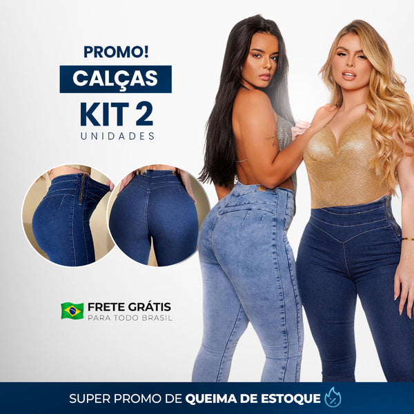 Kit 2 Calças Lipo Jeans Modeladoras - (DIRETO DA FÁBRICA)