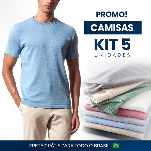 (COMPRE 3 LEVE 5) - Camisas Minimal em Algodão Egípcio