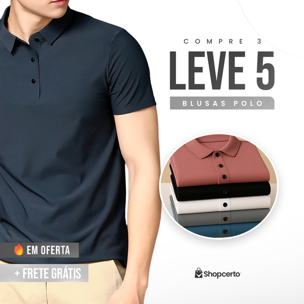 Camisas Polo em Tecido Premium Ice Silk! |COMPRE 3 & LEVE 5|.