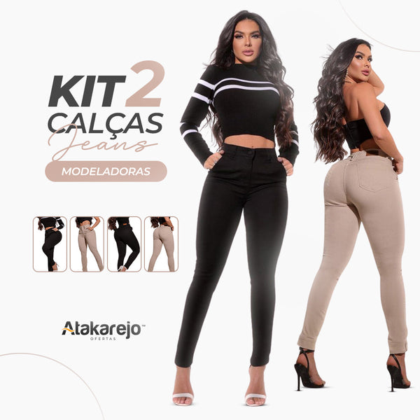 KIT 2 Calças Lipo Jeans Modeladoras (DIRETO DA FÁBRICA)!